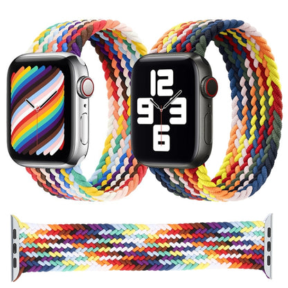 Rainbow Braided Single Loop Watch Band, Size: S 135mm For Apple Watch Ultra 49mm&Watch Ultra 2 49mm / Series 9&8&7 45mm / SE 3&SE 2&6&SE&5&4 44mm / 3&2&1 42mm(Seven Colors) by bashfashion