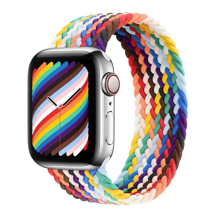 Rainbow Braided Single Loop Watch Band, Size: M 150mm For Apple Watch Ultra 49mm&Watch Ultra 2 49mm / Series 9&8&7 45mm / SE 3&SE 2&6&SE&5&4 44mm / 3&2&1 42mm(Rainbow Colors) by bashfashion
