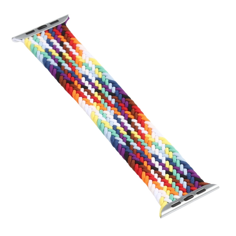 Rainbow Braided Single Loop Watch Band, Size: M 150mm For Apple Watch Ultra 49mm&Watch Ultra 2 49mm / Series 9&8&7 45mm / SE 3&SE 2&6&SE&5&4 44mm / 3&2&1 42mm(Rainbow Colors) by bashfashion