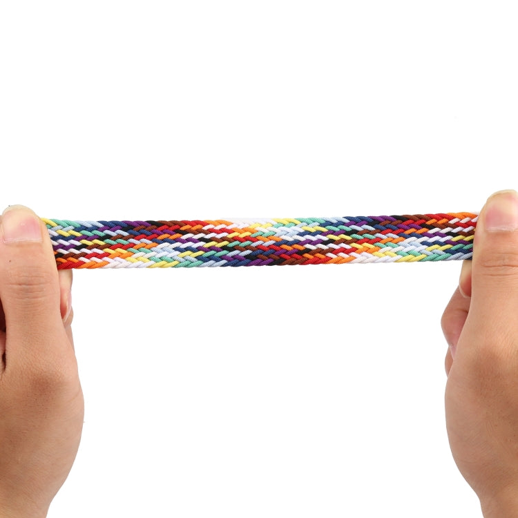 Rainbow Braided Single Loop Watch Band, Size: M 150mm For Apple Watch Ultra 49mm&Watch Ultra 2 49mm / Series 9&8&7 45mm / SE 3&SE 2&6&SE&5&4 44mm / 3&2&1 42mm(Rainbow Colors) by bashfashion