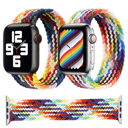 Rainbow Braided Single Loop Watch Band, Size: M 150mm For Apple Watch Ultra 49mm&Watch Ultra 2 49mm / Series 9&8&7 45mm / SE 3&SE 2&6&SE&5&4 44mm / 3&2&1 42mm(Rainbow Colors) by bashfashion