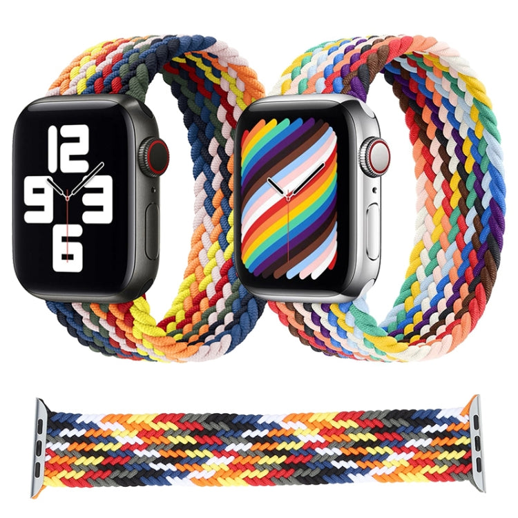 Rainbow Braided Single Loop Watch Band, Size: L 165mm For Apple Watch Ultra 49mm&Watch Ultra 2 49mm / Series 9&8&7 45mm / SE 3&SE 2&6&SE&5&4 44mm / 3&2&1 42mm(Rainbow Colors) by bashfashion