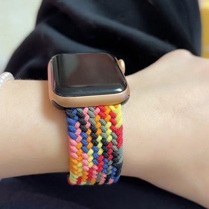 Rainbow Braided Single Loop Watch Band, Size: L 155mm For Apple Watch Series 9&8&7 41mm / SE 3&SE 2&6&SE&5&4 40mm / 3&2&1 38mm(Seven Colors) by bashfashion