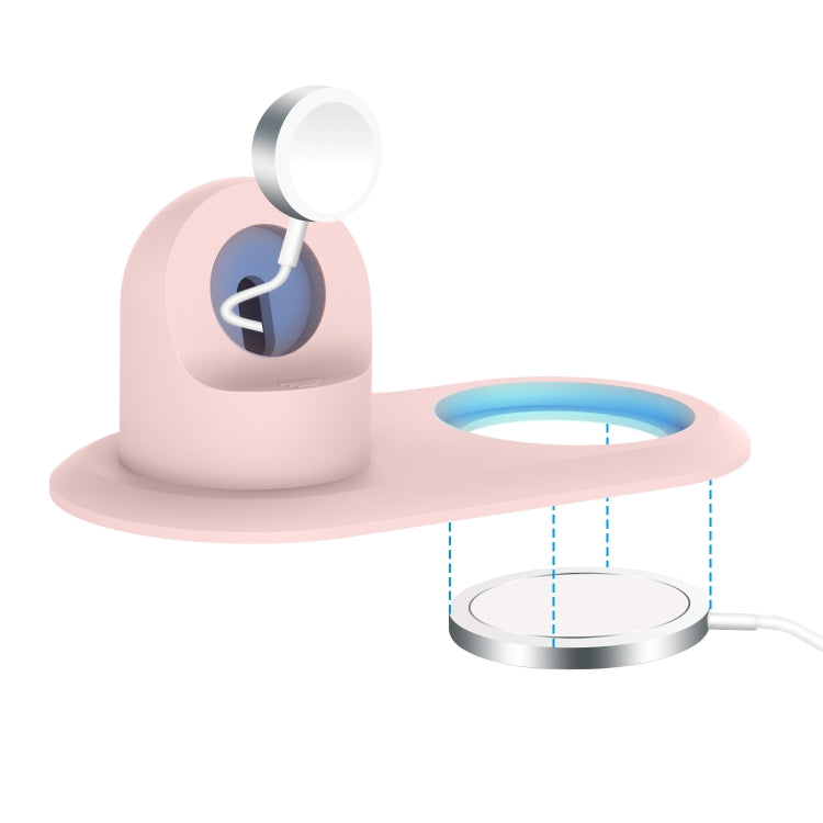 2 In 1 Multi-function Magsafe Charging Stand Holder for Apple Watch / iPhone(Pink) by bashfashion