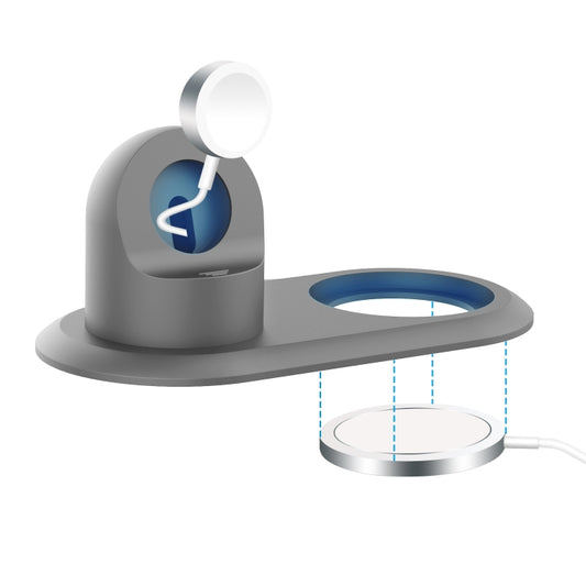 2 In 1 Multi-function Magsafe Charging Stand Holder for Apple Watch / iPhone(Grey) by bashfashion