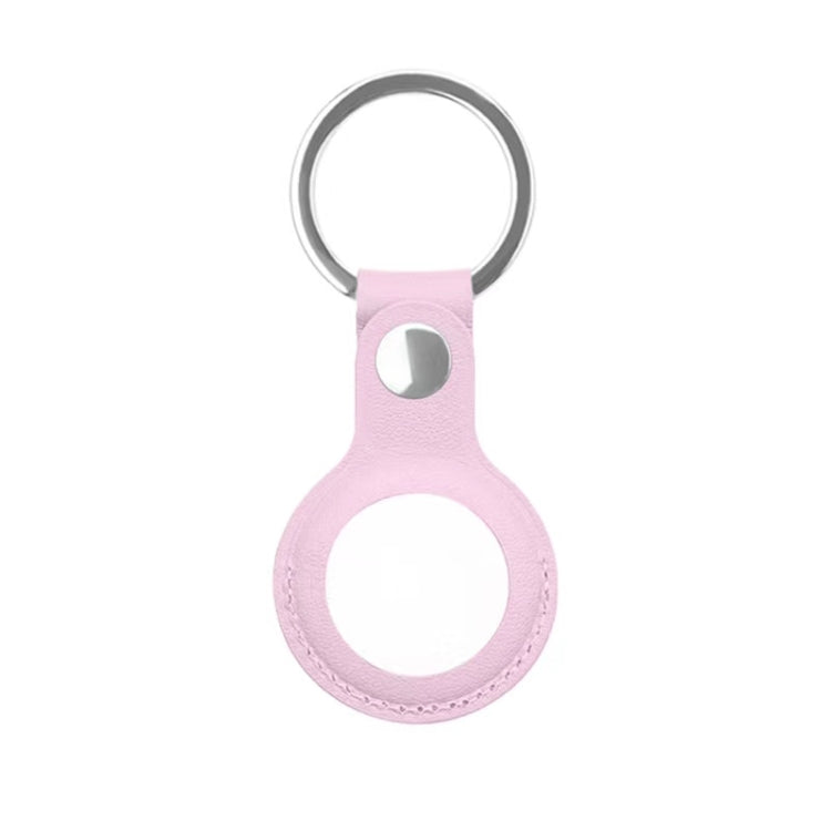 Mutural PU Leather Protective Case with Key Ring for AirTag(Pink) by Mutural