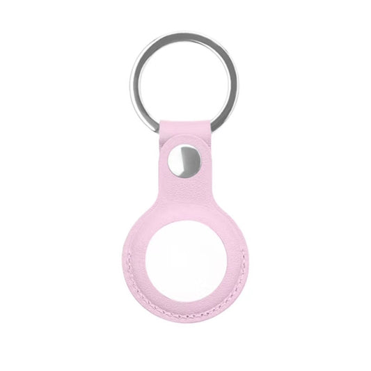 Mutural PU Leather Protective Case with Key Ring for AirTag(Pink) by Mutural