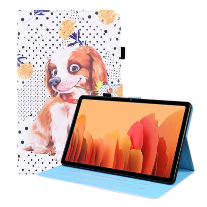 For Samsung Galaxy Tab A7 10.4 2020 SM-T500 / SM-T505 Animal Pattern Horizontal Flip Leather Case with Holder & Card Slots & Photo Frame & Sleep / Wake-up Function(Little Flower dog) by bashfashion