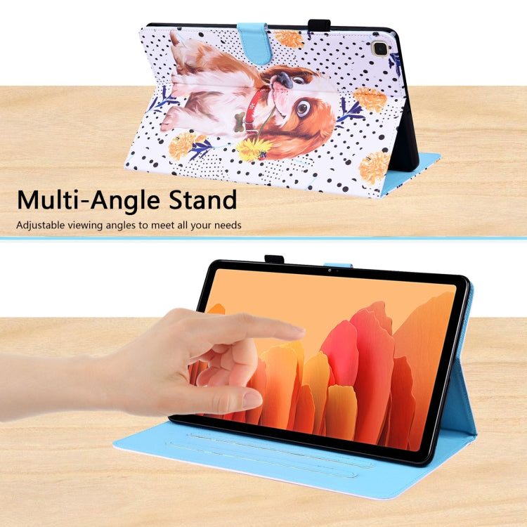 For Samsung Galaxy Tab A7 10.4 2020 SM-T500 / SM-T505 Animal Pattern Horizontal Flip Leather Case with Holder & Card Slots & Photo Frame & Sleep / Wake-up Function(Little Flower dog) by bashfashion