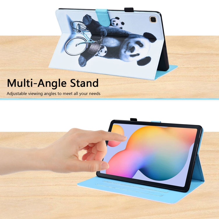 For Samsung Galaxy Tab S6 Lite SM-P610 / SM-P615 Animal Pattern Horizontal Flip Leather Case with Holder & Card Slots & Photo Frame & Sleep / Wake-up Function(Cycling Panda) by bashfashion