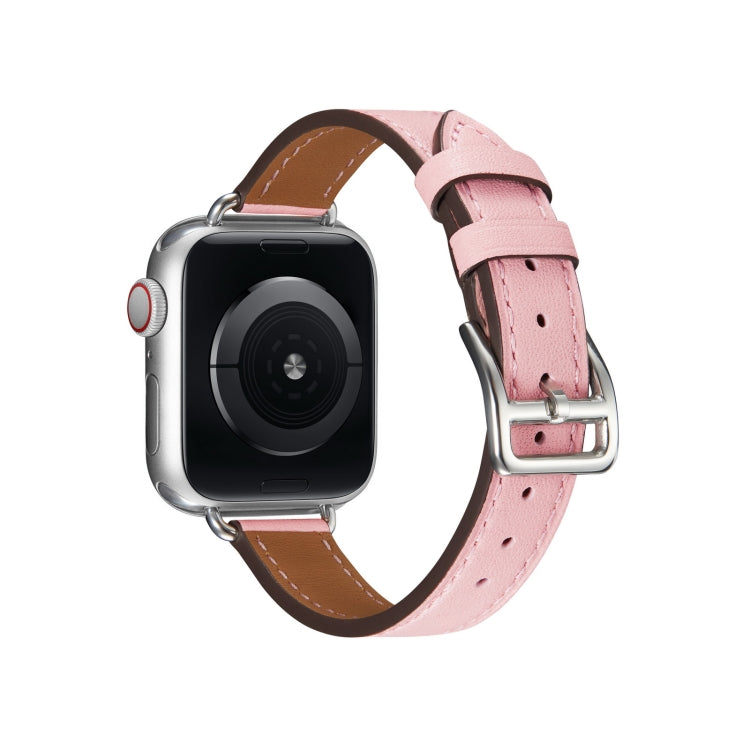 A Style Leather Watch Band Watch Band For Apple Watch Ultra 49mm&Watch Ultra 2 49mm / Series 9&8&7 45mm / SE 3&SE 2&6&SE&5&4 44mm / 3&2&1 42mm(Pink) by bashfashion