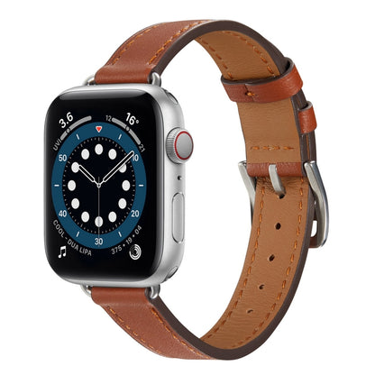 A Style Leather Watch Band Watch Band For Apple Watch Ultra 49mm&Watch Ultra 2 49mm / Series 9&8&7 45mm / SE 3&SE 2&6&SE&5&4 44mm / 3&2&1 42mm(Brown) by bashfashion