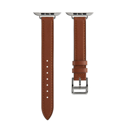 A Style Leather Watch Band Watch Band For Apple Watch Ultra 49mm&Watch Ultra 2 49mm / Series 9&8&7 45mm / SE 3&SE 2&6&SE&5&4 44mm / 3&2&1 42mm(Brown) by bashfashion