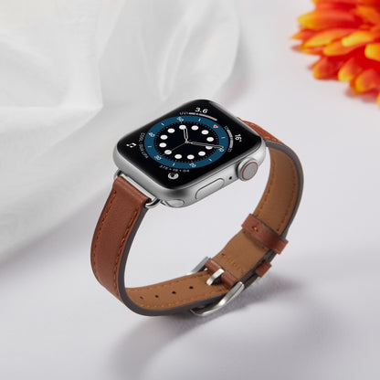 A Style Leather Watch Band Watch Band For Apple Watch Ultra 49mm&Watch Ultra 2 49mm / Series 9&8&7 45mm / SE 3&SE 2&6&SE&5&4 44mm / 3&2&1 42mm(Brown) by bashfashion