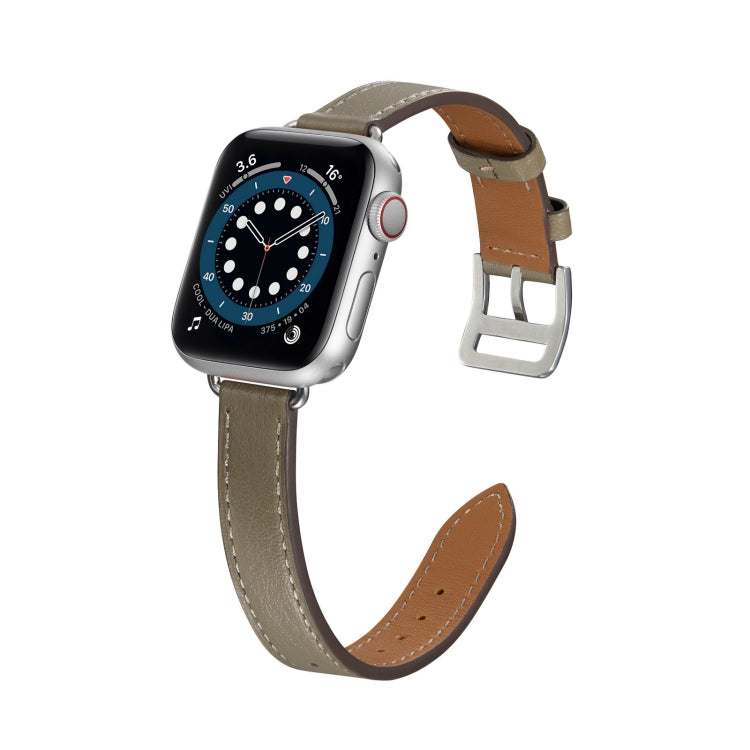 A Style Leather Watch Band Watch Band For Apple Watch Ultra 49mm&Watch Ultra 2 49mm / Series 9&8&7 45mm / SE 3&SE 2&6&SE&5&4 44mm / 3&2&1 42mm(Grey) by bashfashion