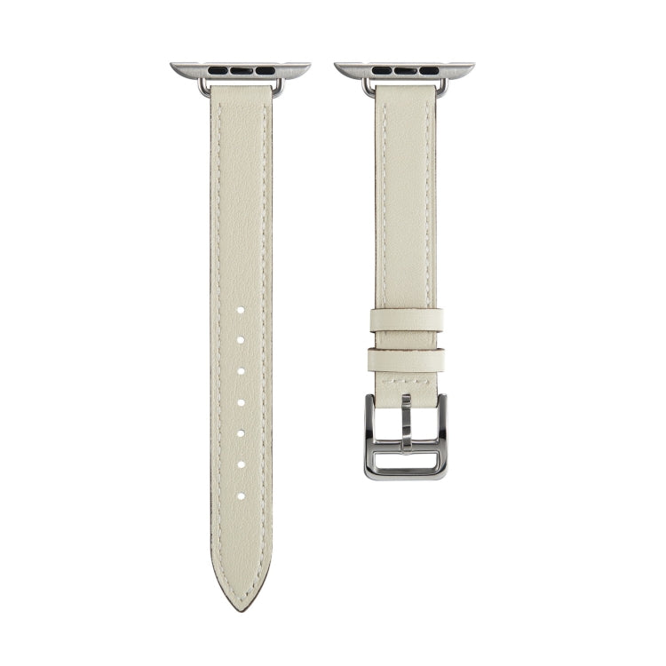 A Style Leather Watch Band Watch Band For Apple Watch Ultra 49mm&Watch Ultra 2 49mm / Series 9&8&7 45mm / SE 3&SE 2&6&SE&5&4 44mm / 3&2&1 42mm(White) by bashfashion