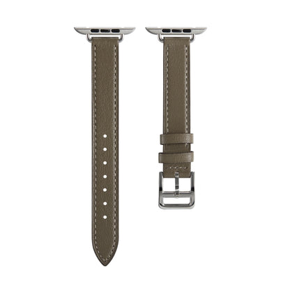 A Style Leather Watch Band Watch Band For Apple Watch Series 9&8&7 41mm / SE 3&SE 2&6&SE&5&4 40mm / 3&2&1 38mm(Grey) by bashfashion