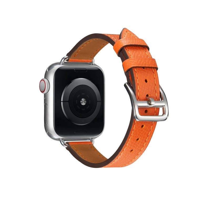 B Style Leather Watch Band Watch Band For Apple Watch Ultra 49mm&Watch Ultra 2 49mm / Series 9&8&7 45mm / SE 3&SE 2&6&SE&5&4 44mm / 3&2&1 42mm(Orange) by bashfashion