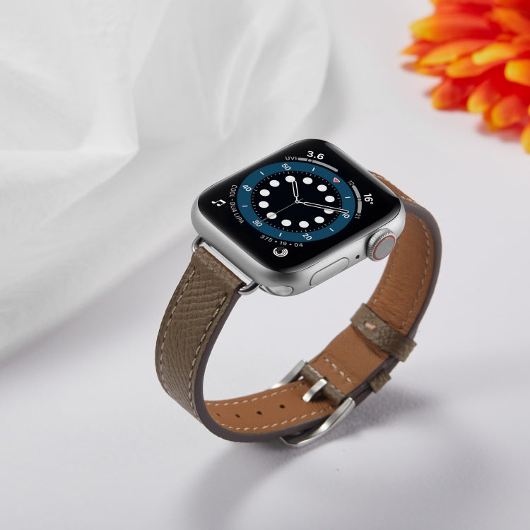 B Style Leather Watch Band Watch Band For Apple Watch Series 9&8&7 41mm / SE 3&SE 2&6&SE&5&4 40mm / 3&2&1 38mm(Grey) by bashfashion