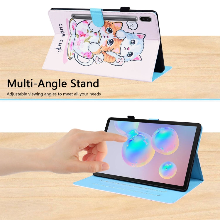 For Samsung Galaxy Tab S8 / Galaxy Tab S7 2020 SM-T870 / SM-T875 Animal Pattern Horizontal Flip Leather Case with Holder & Card Slots & Photo Frame(Cat Brothers) by bashfashion