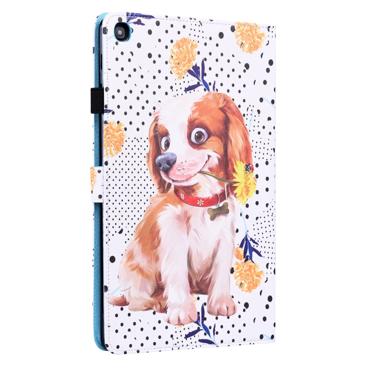 For Samsung Galaxy Tab A 10.1 2019 SM-T515 / SM-T510 Animal Pattern Horizontal Flip Leather Case with Holder & Card Slots & Photo Frame(Little Flower Dog) by bashfashion