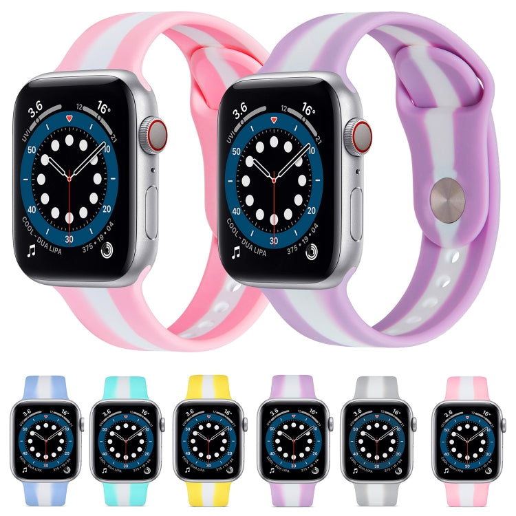 Secondary Color Silicone Watch Band For Apple Watch Ultra 49mm&Watch Ultra 2 49mm / Series 9&8&7 45mm / SE 3&SE 2&6&SE&5&4 44mm / 3&2&1 42mm(Pink) by bashfashion