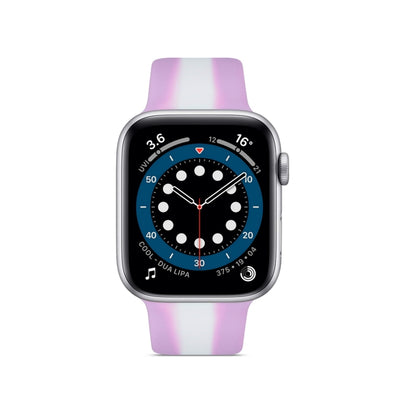 Secondary Color Silicone Watch Band For Apple Watch Series 9&8&7 41mm / SE 3&SE 2&6&SE&5&4 40mm / 3&2&1 38mm(Purple) by bashfashion