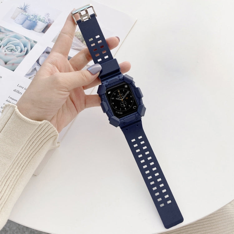 Solid Color Integrated TPU Watch Band For Apple Watch Series 9&8&7 41mm / SE 3&SE 2&6&SE&5&4 40mm / 3&2&1 38mm(Blue) by bashfashion