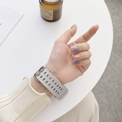 Solid Color Integrated TPU Watch Band For Apple Watch Series 8&7 45mm / SE 2&6&SE&5&4 44mm / 3&2&1 42mm(Grey) by bashfashion