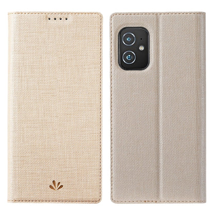 For Asus Zenfone 8 ZS590KS ViLi DMX Series Shockproof TPU + PU Leather Magnetic Attraction Horizontal Flip Case with Card Slot & Holder(Gold) by ViLi