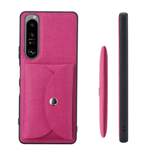 For Sony Xperia 1 III ViLi T Series TPU + PU Woven Fabric Magnetic Protective Case with Wallet(Rose Red) by ViLi