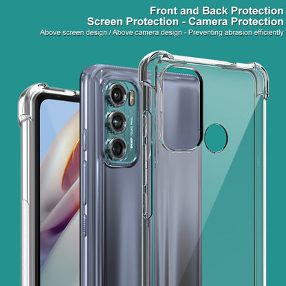 For Motorola Moto G40 Fusion / G60 IMAK All-inclusive Shockproof Airbag TPU Case with Screen Protector(Transparent Black) by imak