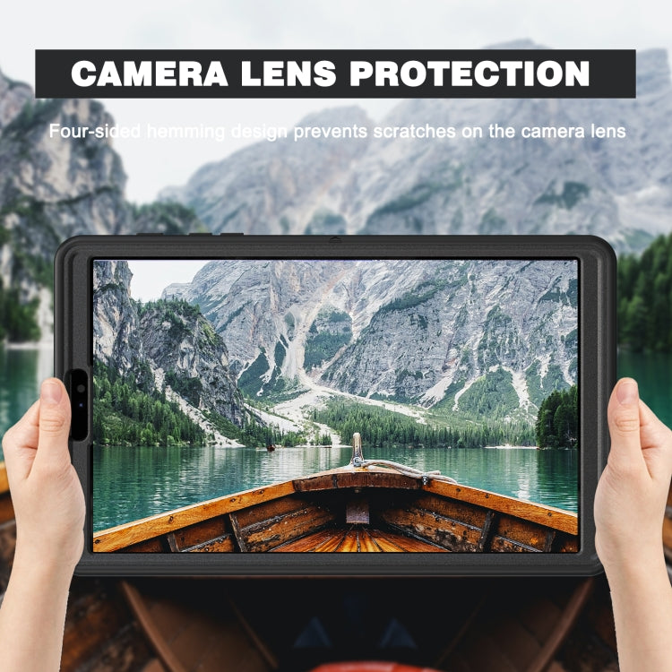 For Samsung Galaxy A7 Lite T220 / T225 360 Degree Rotation PC + TPU Protective Case with Holder & Hand-strap(Black) by bashfashion