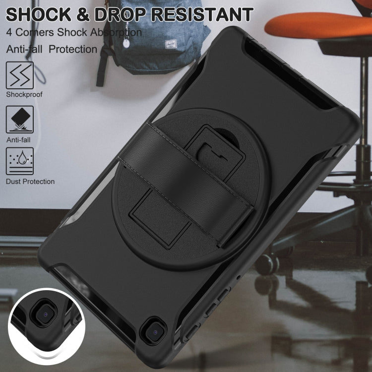 For Samsung Galaxy A7 Lite T220 / T225 360 Degree Rotation PC + TPU Protective Case with Holder & Hand-strap(Black) by bashfashion