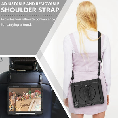 For iPad Pro 12.9 2022 / 2021 / 2020 / 2018 Shockproof Colorful Silicone + PC Protective Tablet Case with Holder & Shoulder Strap & Hand Strap & Pen Slot(All Black) by bashfashion