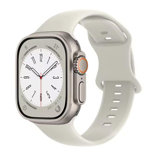 Large Size Silicone Watch Band For Apple Watch Ultra 49mm & Ultra 2 49mm / Series 9&8&7 45mm / SE 3&SE 2&6&SE&5&4 44mm / 3&2&1 42mm(Starlight) by bashfashion