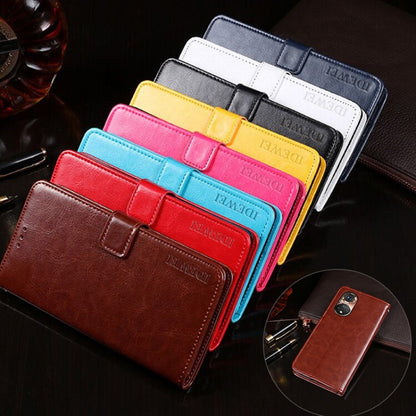 For Honor 50 Pro idewei Crazy Horse Texture Horizontal Flip Leather Case with Holder & Card Slots & Wallet(Sky Blue) by idewei