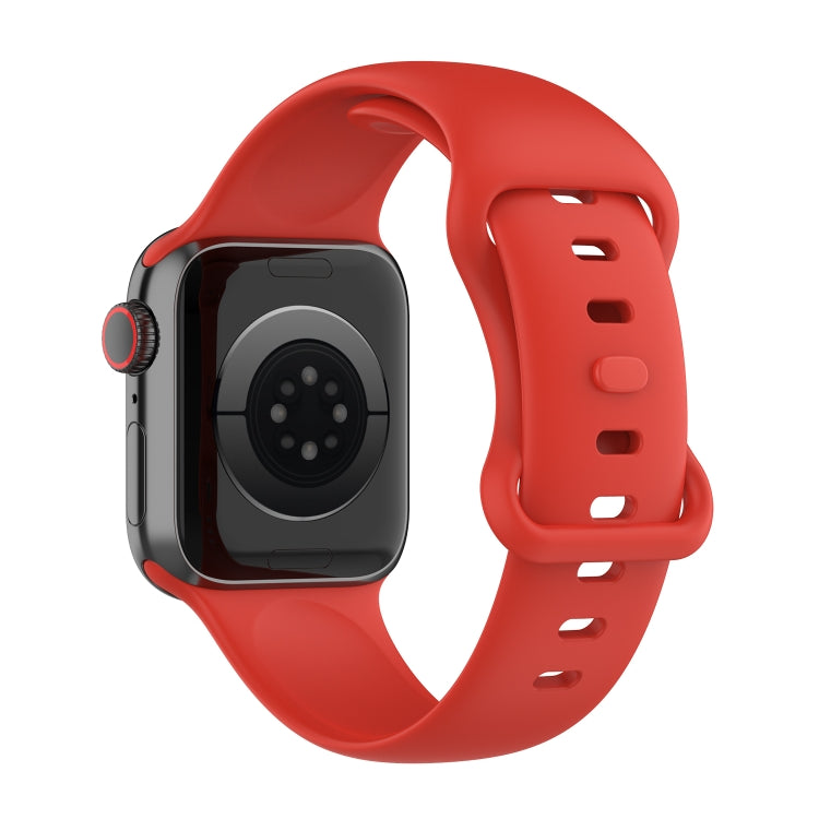 Small Size Silicone Watch Band For Apple Watch Ultra 49mm& Ultra 2 49mm / Series 9&8&7 45mm / SE 3&SE 2&6&SE&5&4 44mm / 3&2&1 42mm(Red) by bashfashion