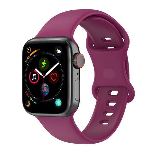 Small Size Silicone Watch Band For Apple Watch Ultra 49mm& Ultra 2 49mm / Series 9&8&7 45mm / SE 3&SE 2&6&SE&5&4 44mm / 3&2&1 42mm(Red Wine) by bashfashion