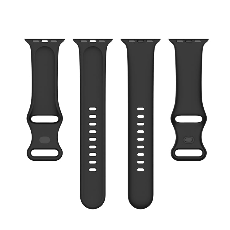 Small Size Silicone Watch Band For Apple Watch Ultra 49mm& Ultra 2 49mm / Series 9&8&7 45mm / SE 3&SE 2&6&SE&5&4 44mm / 3&2&1 42mm(Black) by bashfashion