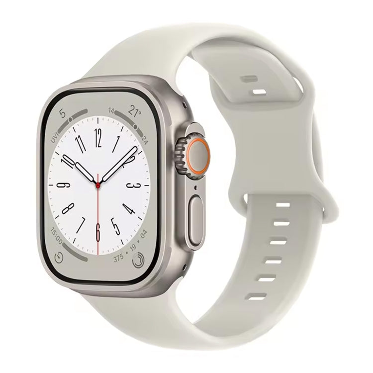 Small Size Silicone Watch Band For Apple Watch Ultra 49mm& Ultra 2 49mm / Series 9&8&7 45mm / SE 3&SE 2&6&SE&5&4 44mm / 3&2&1 42mm(Starlight) by bashfashion