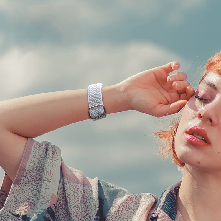 Wave Texture Nylon Watch Band For Apple Watch Ultra 49mm&Watch Ultra 2 49mm / Series 9&8&7 45mm / SE 3&SE 2&6&SE&5&4 44mm / 3&2&1 42mm(Seashell) by bashfashion