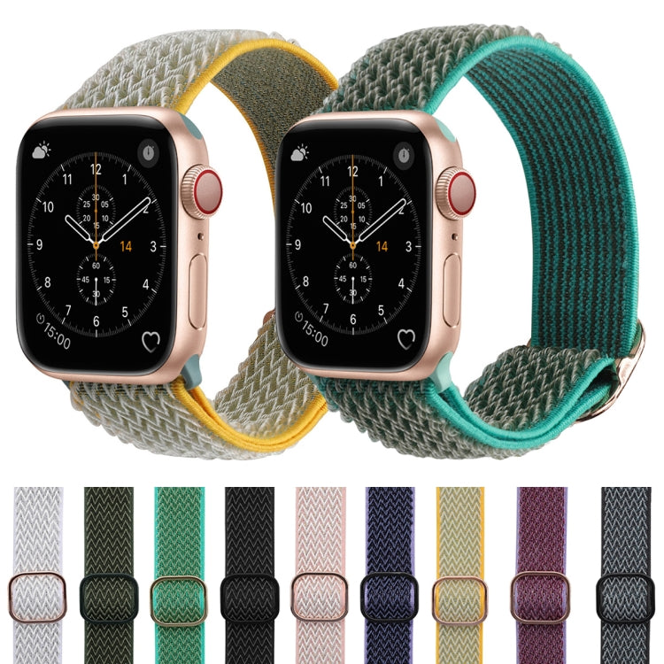 Wave Texture Nylon Watch Band For Apple Watch Ultra 49mm&Watch Ultra 2 49mm / Series 9&8&7 45mm / SE 3&SE 2&6&SE&5&4 44mm / 3&2&1 42mm(Seashell) by bashfashion