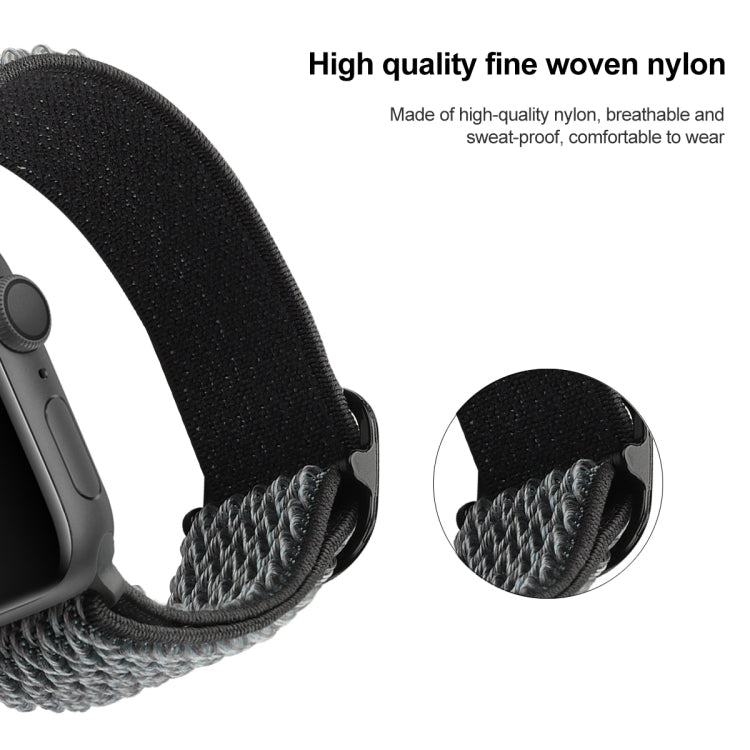 Wave Texture Nylon Watch Band For Apple Watch Series 9&8&7 41mm / SE 3&SE 2&6&SE&5&4 40mm / 3&2&1 38mm(Storm Grey) by bashfashion