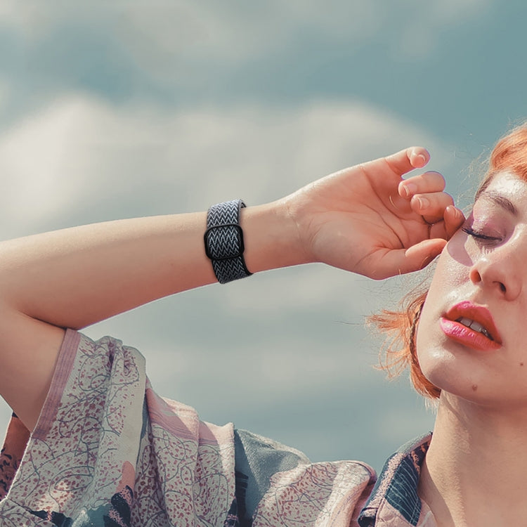 Wave Texture Nylon Watch Band For Apple Watch Series 9&8&7 41mm / SE 3&SE 2&6&SE&5&4 40mm / 3&2&1 38mm(Storm Grey) by bashfashion