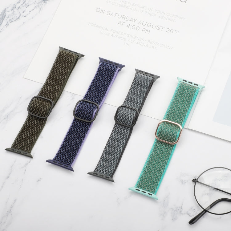 Wave Texture Nylon Watch Band For Apple Watch Series 9&8&7 41mm / SE 3&SE 2&6&SE&5&4 40mm / 3&2&1 38mm(Storm Grey) by bashfashion