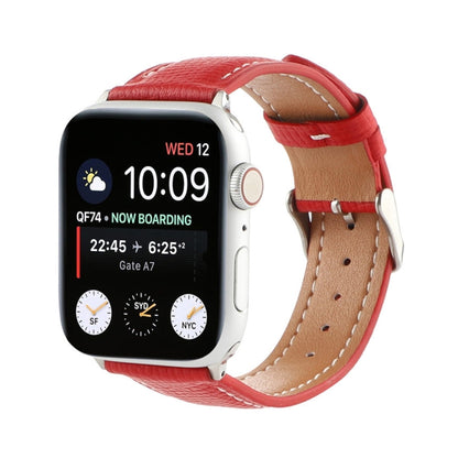 Small Waist Cross Texture Leather Watch Band For Apple Watch Ultra 49mm&Watch Ultra 2 49mm / Series 9&8&7 45mm / SE 3&SE 2&6&SE&5&4 44mm / 3&2&1 42mm(Red) by bashfashion