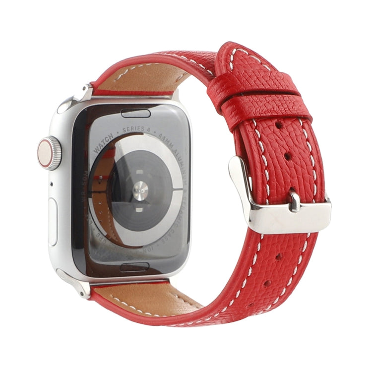 Small Waist Cross Texture Leather Watch Band For Apple Watch Ultra 49mm&Watch Ultra 2 49mm / Series 9&8&7 45mm / SE 3&SE 2&6&SE&5&4 44mm / 3&2&1 42mm(Red) by bashfashion