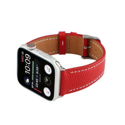 Small Waist Cross Texture Leather Watch Band For Apple Watch Ultra 49mm&Watch Ultra 2 49mm / Series 9&8&7 45mm / SE 3&SE 2&6&SE&5&4 44mm / 3&2&1 42mm(Red) by bashfashion