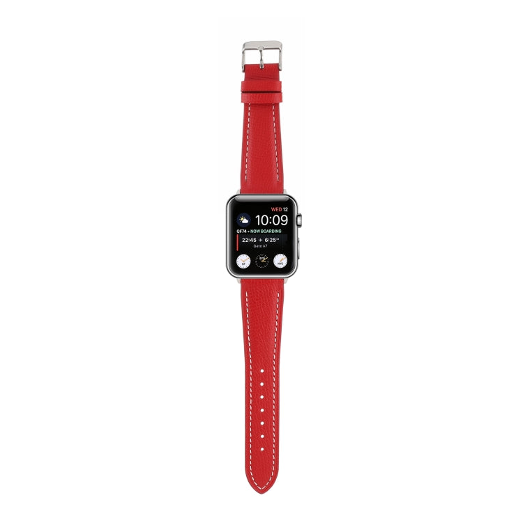 Small Waist Cross Texture Leather Watch Band For Apple Watch Ultra 49mm&Watch Ultra 2 49mm / Series 9&8&7 45mm / SE 3&SE 2&6&SE&5&4 44mm / 3&2&1 42mm(Red) by bashfashion